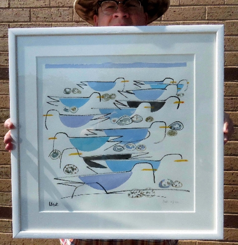 16.Gulls in Line – original watercolour – £480 framed