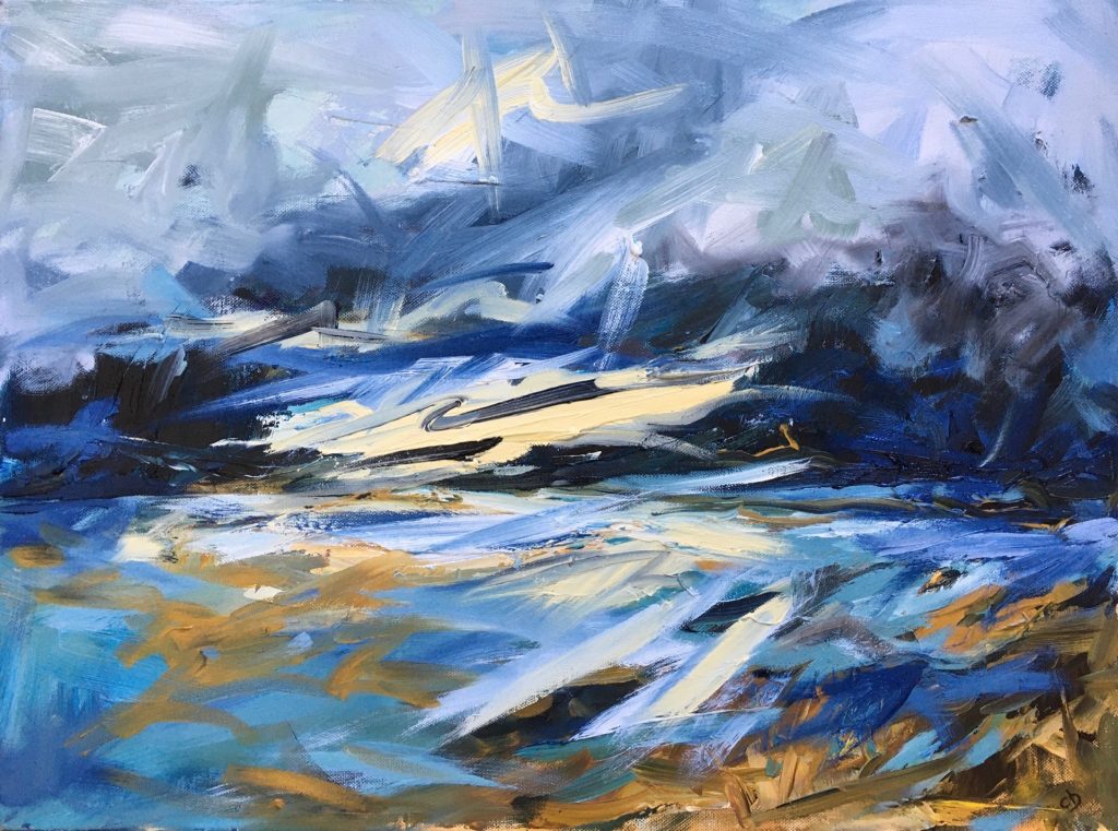 CLARE BLOIS Autumn Sea, Isle of Mull 75x60cm framed, oil on canvas, £550 clare.blois@btinternet.com