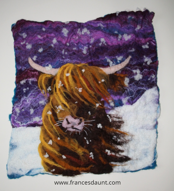 Iris in a snowdrift felted FB