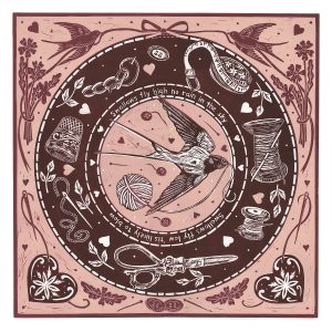 Rowland. S -‘Swallow Seamstress’ Linoprint 45 x 45 cm