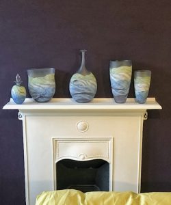 Thomas Petit Glass – Sea Shore – Grey Skies – Fireplace Group