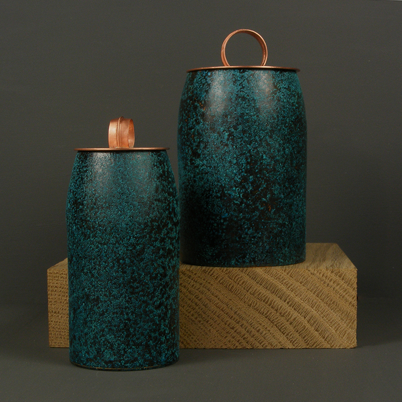 Nettie Birch Indigo Lidded Copper Pots
